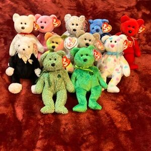 Eleven amazing bear Ty Beanie Babies bundle!